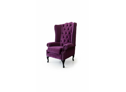 Chesterfield Design -tyylinen nojatuoli, verhoiltu sohva, korvatueli, yksipaikkainen sohva