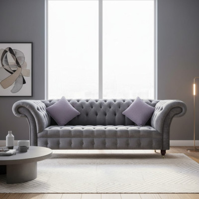 Sohva 3 istuinta Chesterfield istumatekstiili kangas sohva pehmuste Uusi