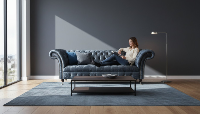 Malli Sofa 3-istuttava sova verhoiltu sohva kangas olohuone tekstiili sohvat
