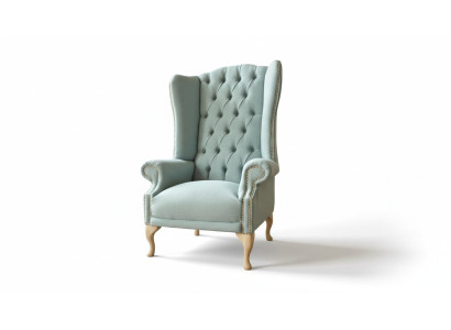 Korvaistuoli Tuoli Design Pehmuste Valkoinen Sofa Chesterfield Tekstiili Uusi