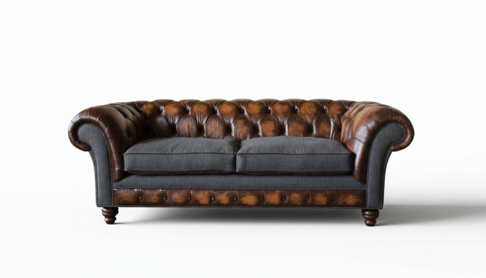 Chesterfield Design -tyylinen luksusverhoiltu sohvatyyny sohva istuin olohuone nahka uusi
