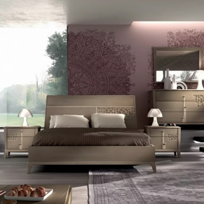 Bett makuuhuoneen sarja Designer-luksus Kompletti 2x yöpöytää 3 osainen