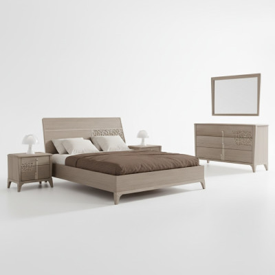 Bett makuuhuoneen sarja Designer-luksus Kompletti 2x yöpöytää 3 osainen