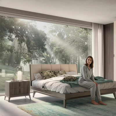 Makuuhuoneen setti sänky 2x yöpöytää design-luksus uusi 3-osainen moderni sängyt