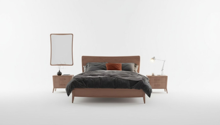 Luxusmakuuhuoneen setti: 2x yöpöytää, uusi design, ruskea, 3 osaa, moderni