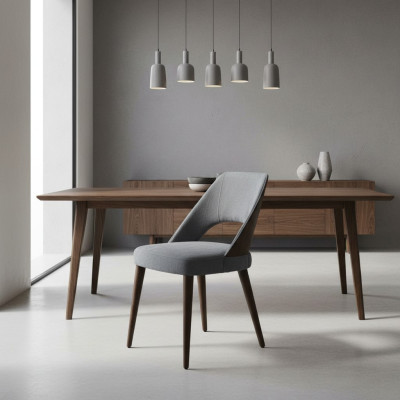 Esszimmerstuhl Grau Polster Stoff Neu Luxus Sitz Stuhl Einrichtung Design