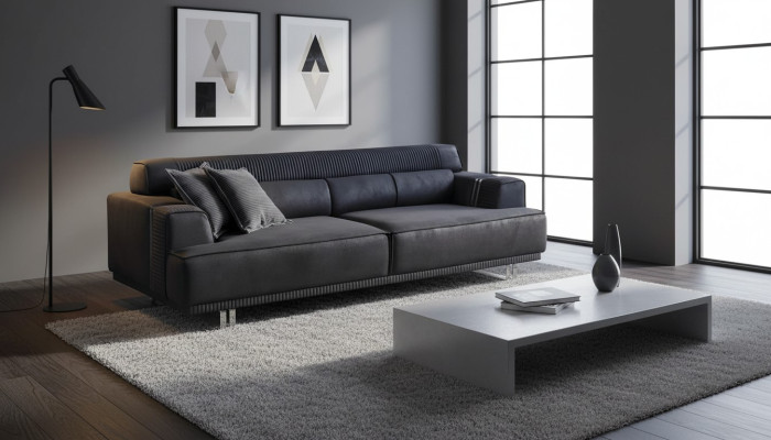 Sohva 3 istuinta Moderni huonekalut Valkoinen olohuone Luxury suunnittelija 235 cm sisustus