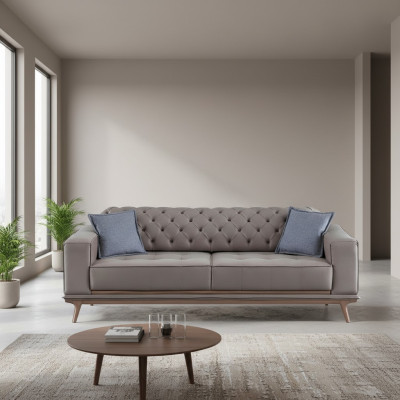 Sohva 4-istuttava Design-sohvat Verhoilu Harmaa Tekstiili Rentouttava Istutus Huonekalut Moderni