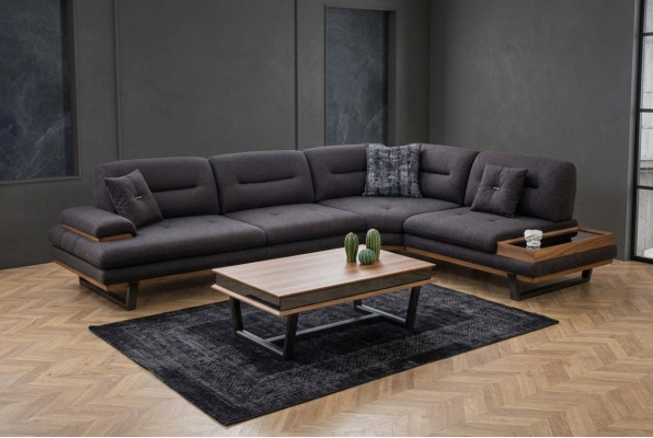 Stil Ecksofa L-muotoinen Harmaa Luksus olohuoneen designer kulmasohvasetti sohva