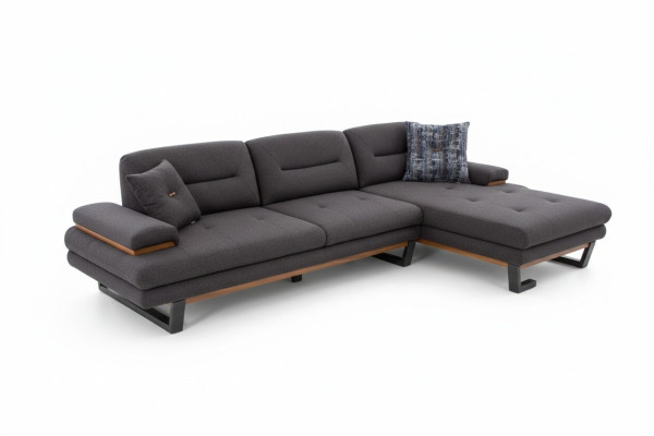 Stil Ecksofa L-muotoinen Harmaa Luksus olohuoneen designer kulmasohvasetti sohva