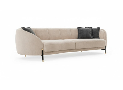 Tyyny Beige Design-sofa 4-istuttava sohvakaluste Tekstiilisohva Huonekalut uusi