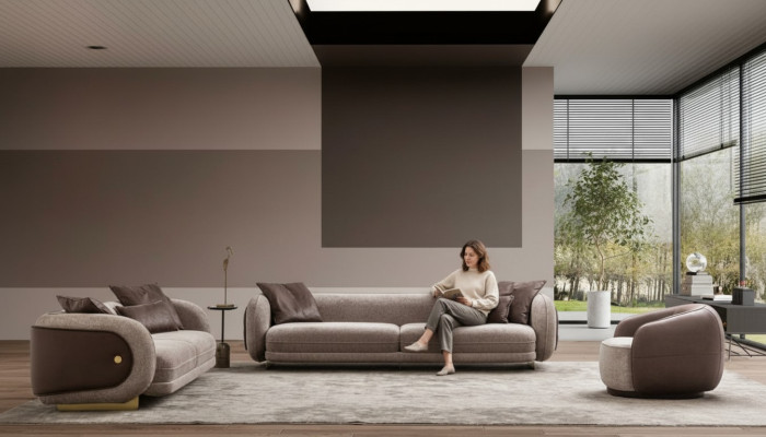 Luxus-sohvasti Sofa ruskea sohvasti Soivat 4 3 1 istuinta 3-osainen sarja Päällystetty