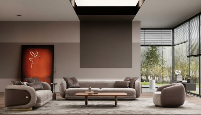 Luxus-sohvasti Sofa ruskea sohvasti Soivat 4 3 1 istuinta 3-osainen sarja Päällystetty