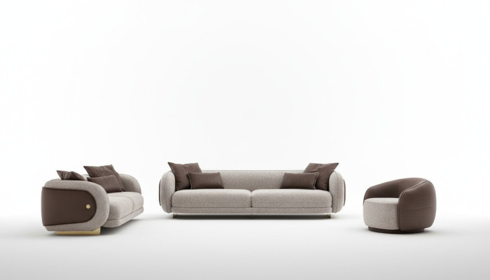 Luxus-sohvasti Sofa ruskea sohvasti Soivat 4 3 1 istuinta 3-osainen sarja Päällystetty