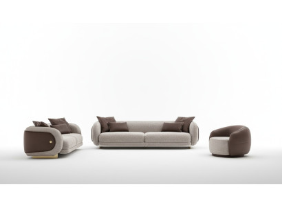 Luxus-sohvasti Sofa ruskea sohvasti Soivat 4 3 1 istuinta 3-osainen sarja Päällystetty