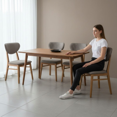 Ruskea puinen designer nojatuoli Luxus ruokailuryhmän istuimet