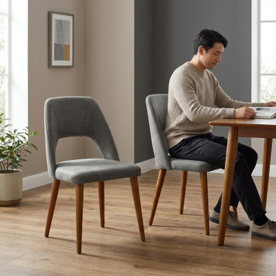 Eksklusiiviset harmaanruskeat ruokailutuolit Luxuspuutuolit Pehmustetut huonekalut
