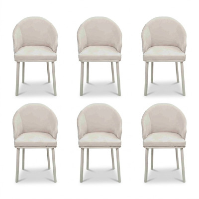 Ruokailutuoli Valkoinen 6x Tuolit Ruokailuhuone Modernit Tuolit Puu Design uusi