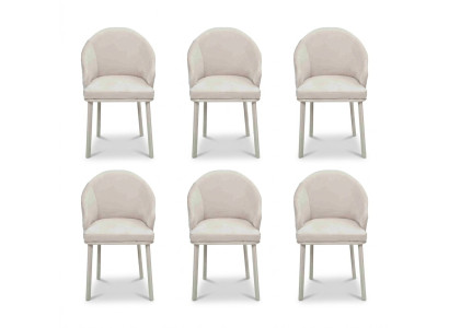 Ruokailutuoli Valkoinen 6x Tuolit Ruokailuhuone Modernit Tuolit Puu Design uusi
