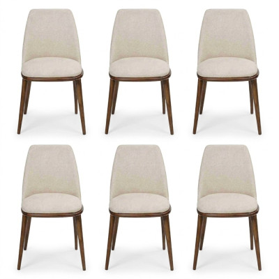 Moderni ruokailuryhmä valkoinen 6x tuolia puu huonekalut tuolit luxus design sisustus
