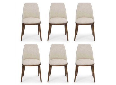 Moderni ruokailuryhmä valkoinen 6x tuolia puu huonekalut tuolit luxus design sisustus