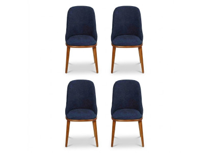 Tyylikkäät siniset ruokailuhuoneen tuolit, designer-puurunko, moderni keittiötuoli