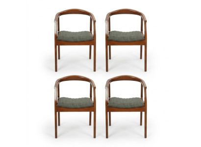 Moderni Ruskea Design Tuoli Olohuone Ruokailuhuone Puu 4x Tuoli Pehmuste Uusi