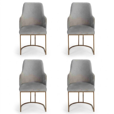 Moderne grau Esszimmerstühle stilvoll Küchenstühle Luxus Design 4x Stühle neu