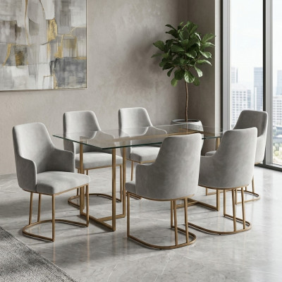Luxus harmaa ruokailutuolit tyylikkäät keittiötuolit moderni design 6x tuolit uudet