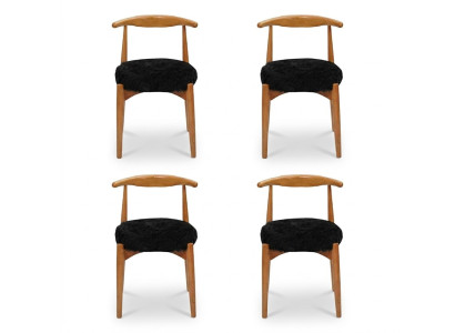 Moderni ruokailuryhmä puu 4x tuoli ruskea ilman käsinojia design-päällystetty tuoli
