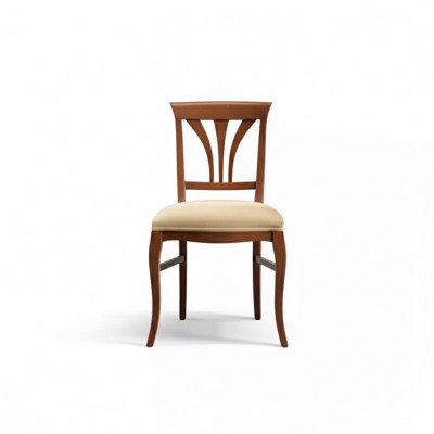 Tuoli ilman käsinojia, ruokailutuoli, puinen ruokailutuoli, ruskea, klassinen design.
