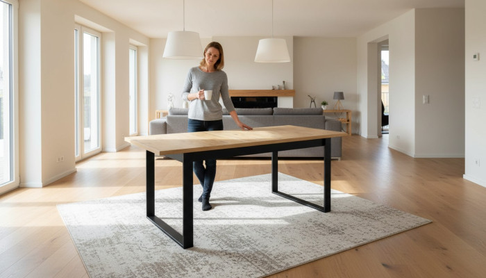 Ruokapöytä Pöytä Ruokailuhuone Olohuone Ruskea Puu Design Luksus Moderni Uusi