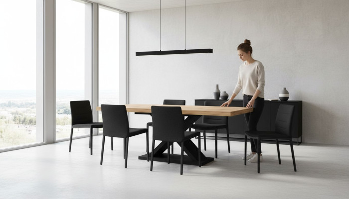 Ruokapöytä Pöytä Ruokailuhuone Olohuone Ruskea Puu Design Luksus Moderni