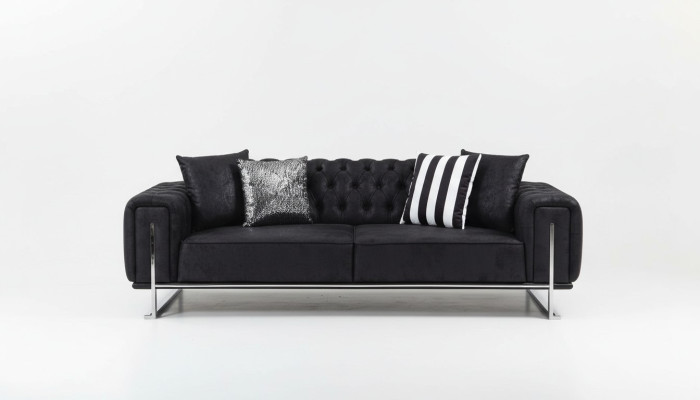 Olohuoneen kalustus 2x kolmen hengen sohva Chesterfield-sohva Design-nojatuoli Luksuskalusteet