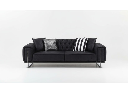 Olohuoneen kalustus 2x kolmen hengen sohva Chesterfield-sohva Design-nojatuoli Luksuskalusteet