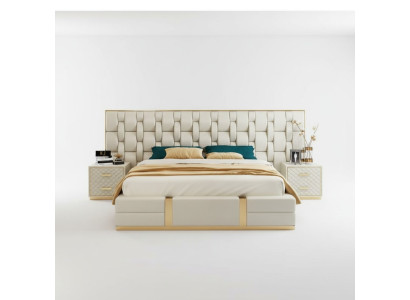 Beige design luksus kaksinkertainen hotellivuode