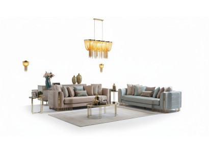 Suosittu sohvasetti 2x sohvaa klassisella designilla käsinojilla 4+3