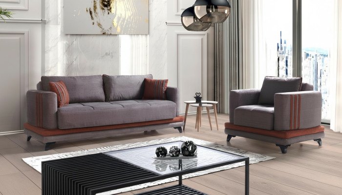 Sofagarnituuri 3+1-paikkainen Tekstiili Puu-sofa 3-paikkainen Moderni Nojatuoli Kokonaisvaltainen Sarja Uusi EU