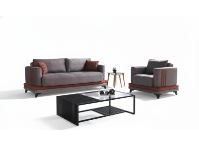 Sofagarnituuri 3+1-paikkainen Tekstiili Puu-sofa 3-paikkainen Moderni Nojatuoli Kokonaisvaltainen Sarja Uusi EU