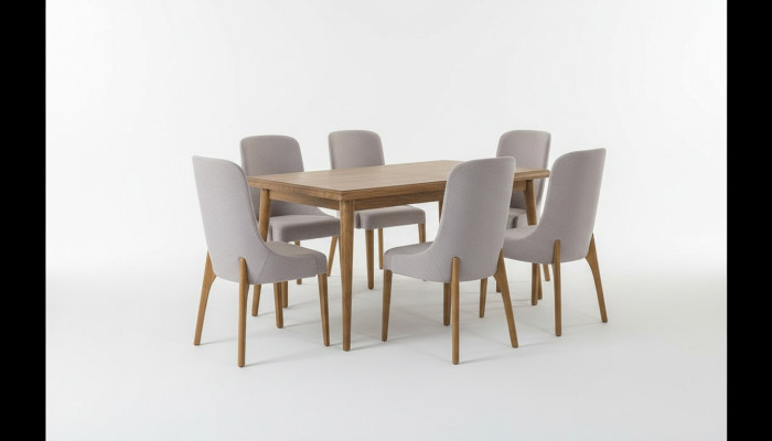 Ruokailuryhmä 7 osaa. Ruokapöytä + 6 tuolia Designer puutuoli garnituuri Huonekalut Uusi