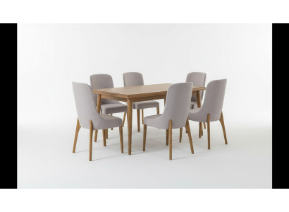 Ruokailuryhmä 7 osaa. Ruokapöytä + 6 tuolia Designer puutuoli garnituuri Huonekalut Uusi