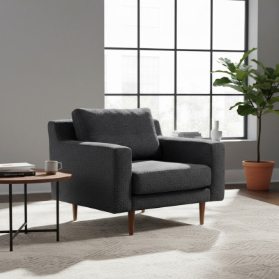 Harmaa olohuoneen nojatuoli designer yksipaikkainen luksus 1-paikkainen 2-osainen