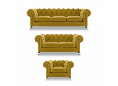 Suunnittelija 2x sofat Olohuoneen nojatuolit Chesterfield -luksussarja Chesterfield