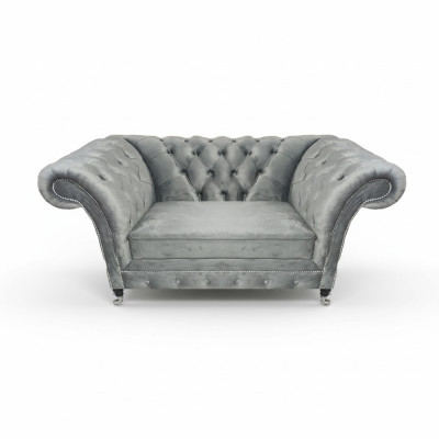Wohnzimmer Designer Sessel Grau Chestefield Polstersessel Luxus Polstermöbel