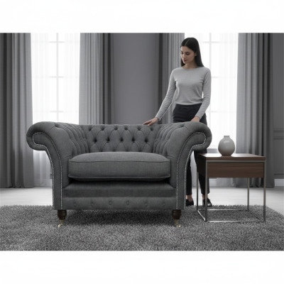 Chesterfield Sessel Polstermöbel Luxus Textil Möbel Wohnzimmer  Chesterfield