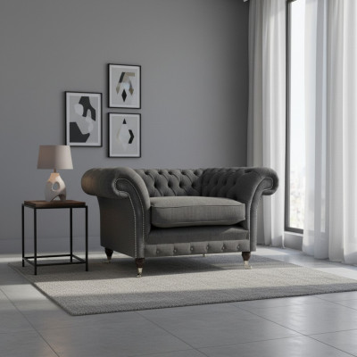 Chesterfield Sessel Polstermöbel Luxus Textil Möbel Wohnzimmer  Chesterfield