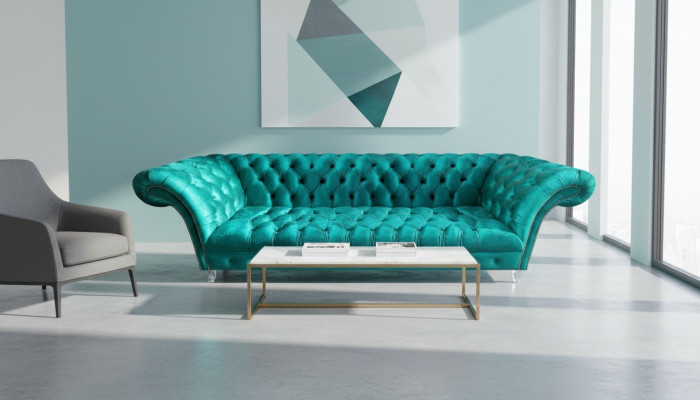 Chesterfield Luxus Modern Kolmen Istuttava Soofa Designer Olohuone Uusi
