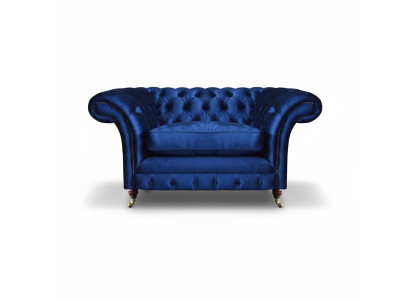 Sininen moderni Chesterfield nojatuoli luksus olohuone sisustus