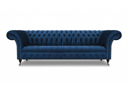 Sininen Chesterfield-verhoilutuli Sisustussuunnittelijan Kangassohva Nykytyylinen Kangassohva