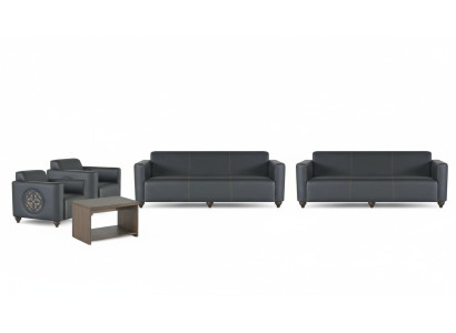 Tyylikkäät työhuonekalut Designer 2x 3-istuinsohvaa 2x nojatuolia sohvapöytä